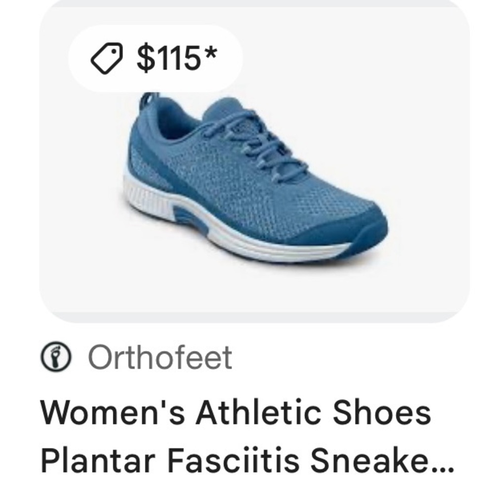 OrthoFeet Women’s 7.5 M Blue Sneakers inserts Included Coral New Shoes $115 NIB - Picture 3 of 10
